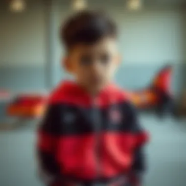 Child wearing a stylish tracksuit