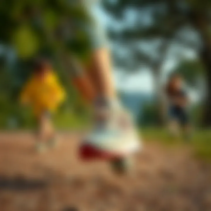 Active Lifestyle with New Balance Children playing outdoors in New Balance sports shoes