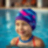 Vibrant and stylish children's swim caps in various colors
