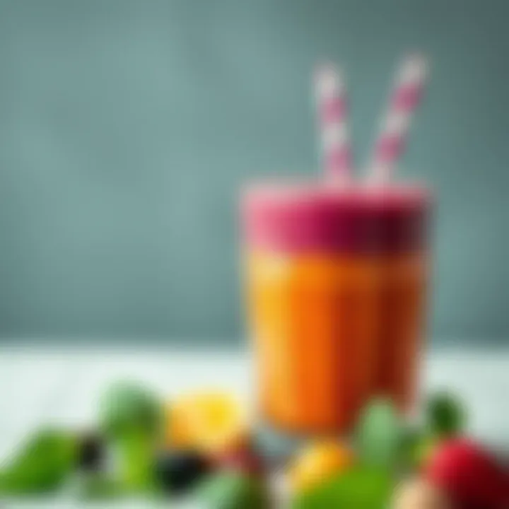 Vibrant Smoothie for Energy Boost Colorful smoothie packed with vitamins and minerals