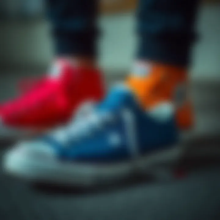 Creative arrangement of Converse shoes reflecting personal style