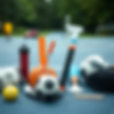 A variety of sports equipment and activities