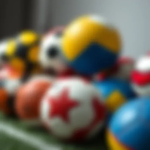 A vibrant collection of sports balls showcasing their unique designs and colors