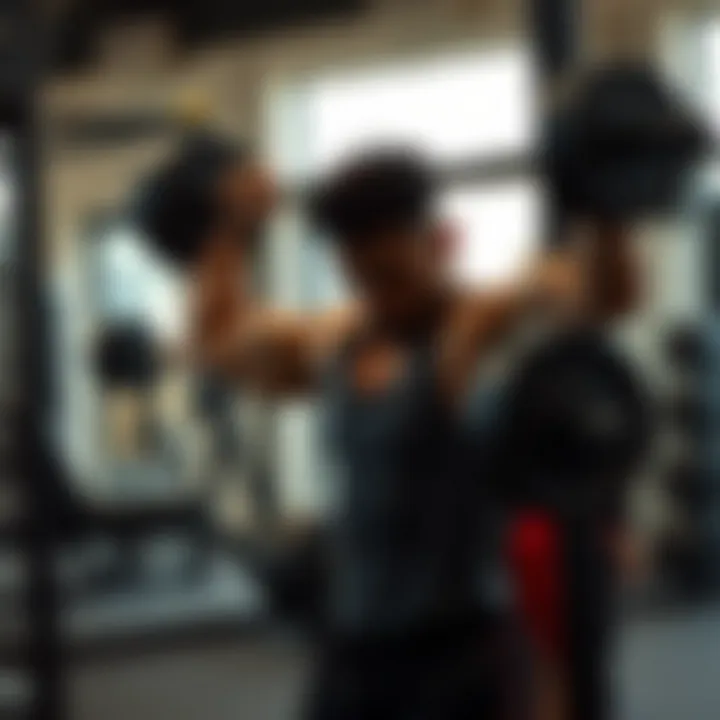 Strength Training for Hormonal Balance An engaging scene of an individual performing weightlifting exercises.