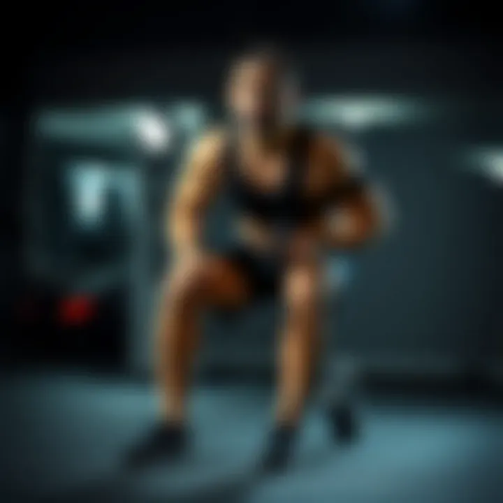 An athlete engaging in EMS workout routine