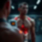 Conceptual illustration of electrical muscle stimulation in fitness