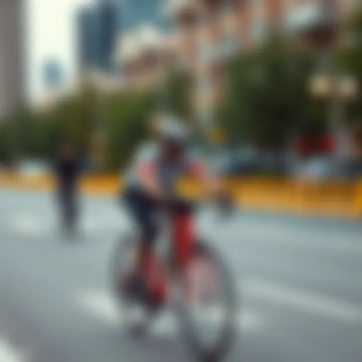 Cycling through urban landscape