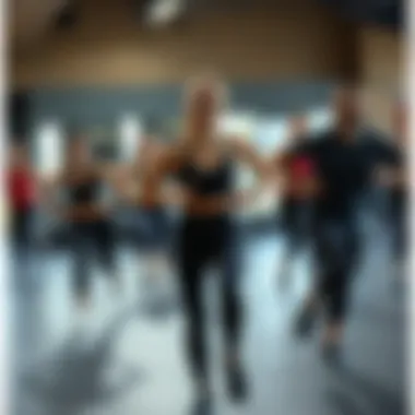 Group fitness class in action