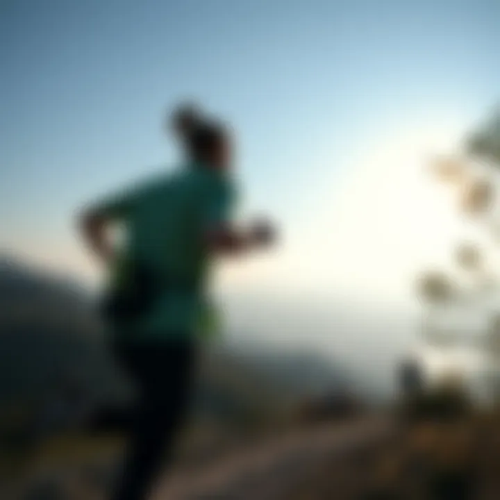 Running on a scenic trail