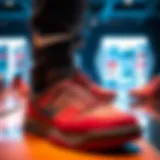 Premium sports shoes on display