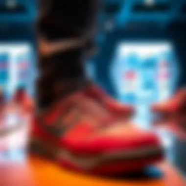 Premium sports shoes on display