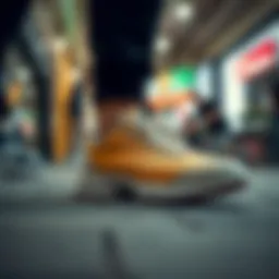 Stylish canvas footwear displayed in a trendy urban setting