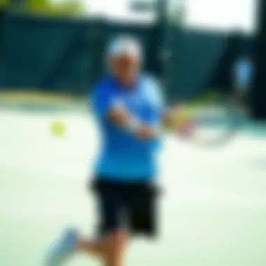 Dynamic tennis player in action on the court