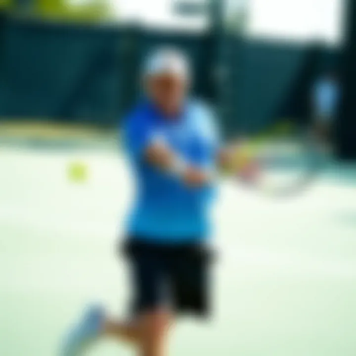 Dynamic tennis player in action on the court