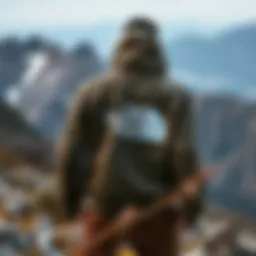 Stylish North Face jacket on a rugged mountain landscape
