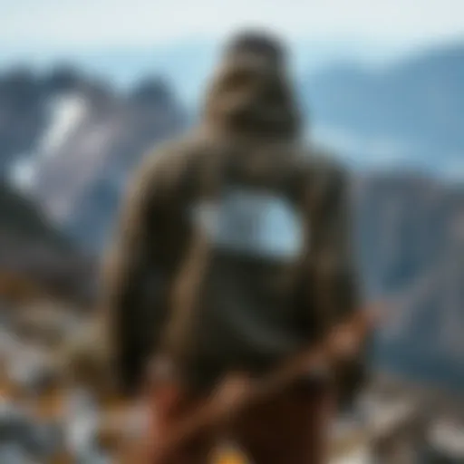 Stylish North Face jacket on a rugged mountain landscape