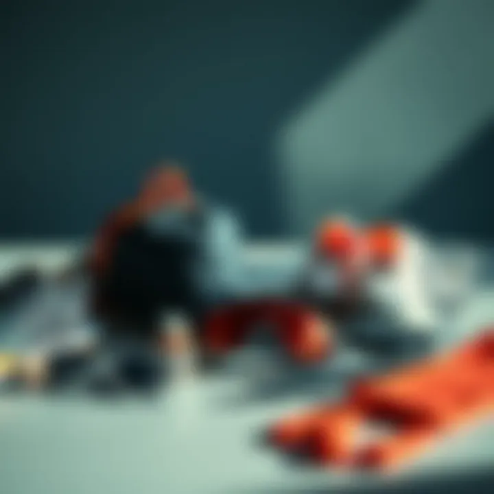 Accessorizing for an Active Lifestyle A variety of trendy sports accessories showcased on a flat surface