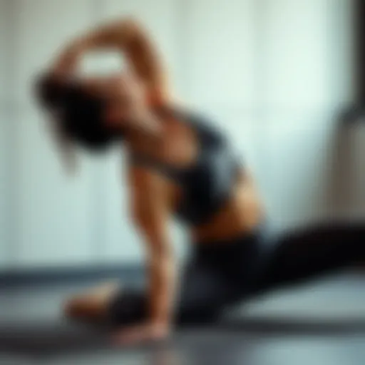 Dynamic stretching exercise demonstrating flexibility