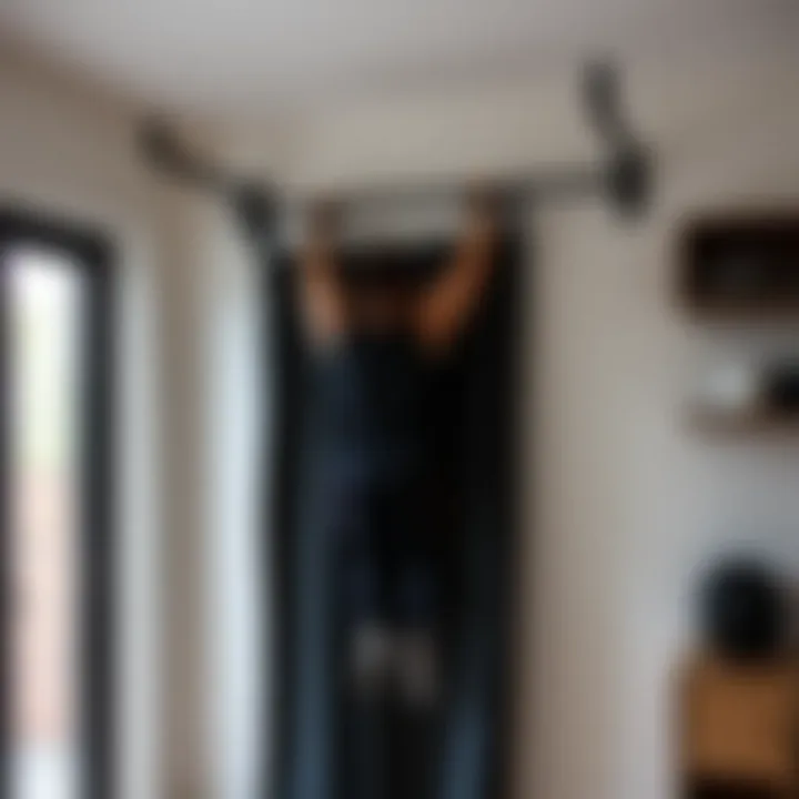 A well-designed home workout space with pull-up bar