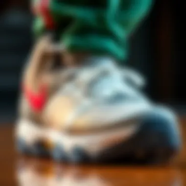 Close-up of basketball shoe technology
