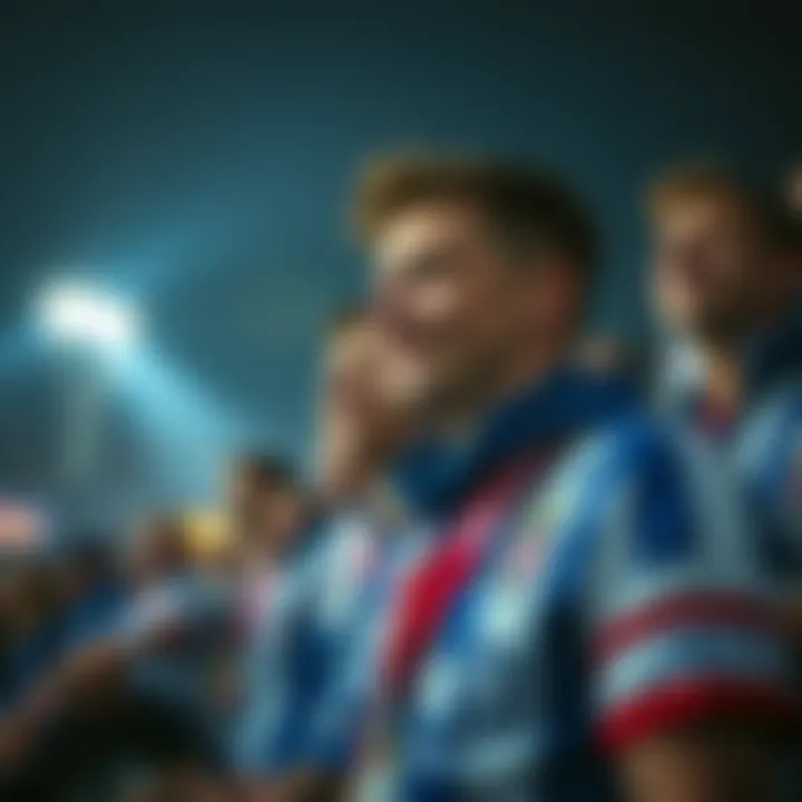 Passionate fans displaying their allegiance through team apparel