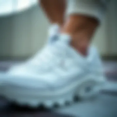 Close-up of Fila shoe detailing highlighting comfort design