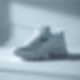 Stylish white Fila sneakers on a minimalist background