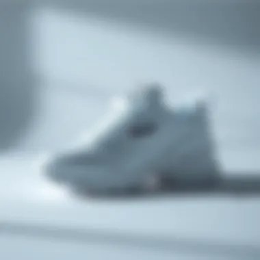 Stylish white Fila sneakers on a minimalist background