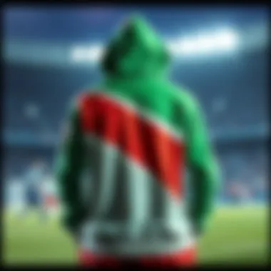 Football hoodie inspired by iconic team colors and logos