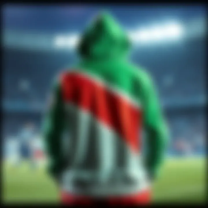 Football hoodie inspired by iconic team colors and logos