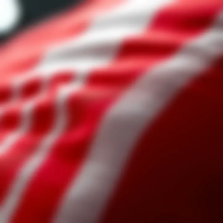 Close-up of Galatasaray jersey fabric and stitching