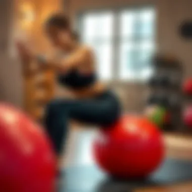 Core strengthening exercise with a fitness ball