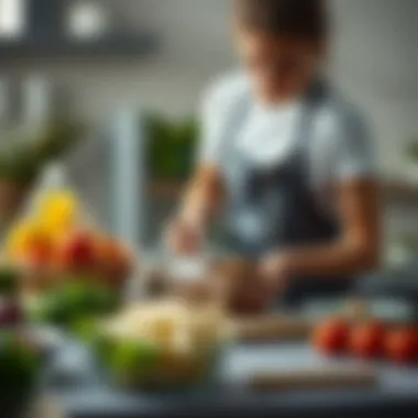 Healthy meal preparation with fresh ingredients