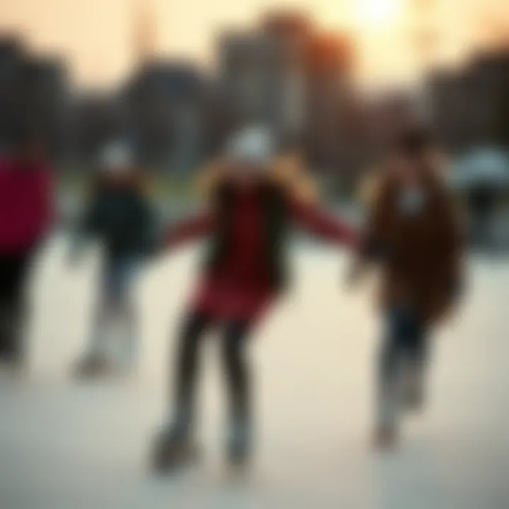 Group of skaters enjoying a dynamic outdoor session