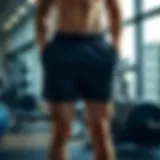 Stylish gym shorts in a modern gym setting