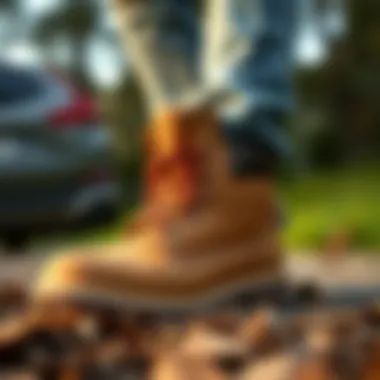 Close-up of Hammer Jack boots showcasing comfort features