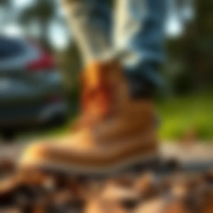 Close-up of Hammer Jack boots showcasing comfort features