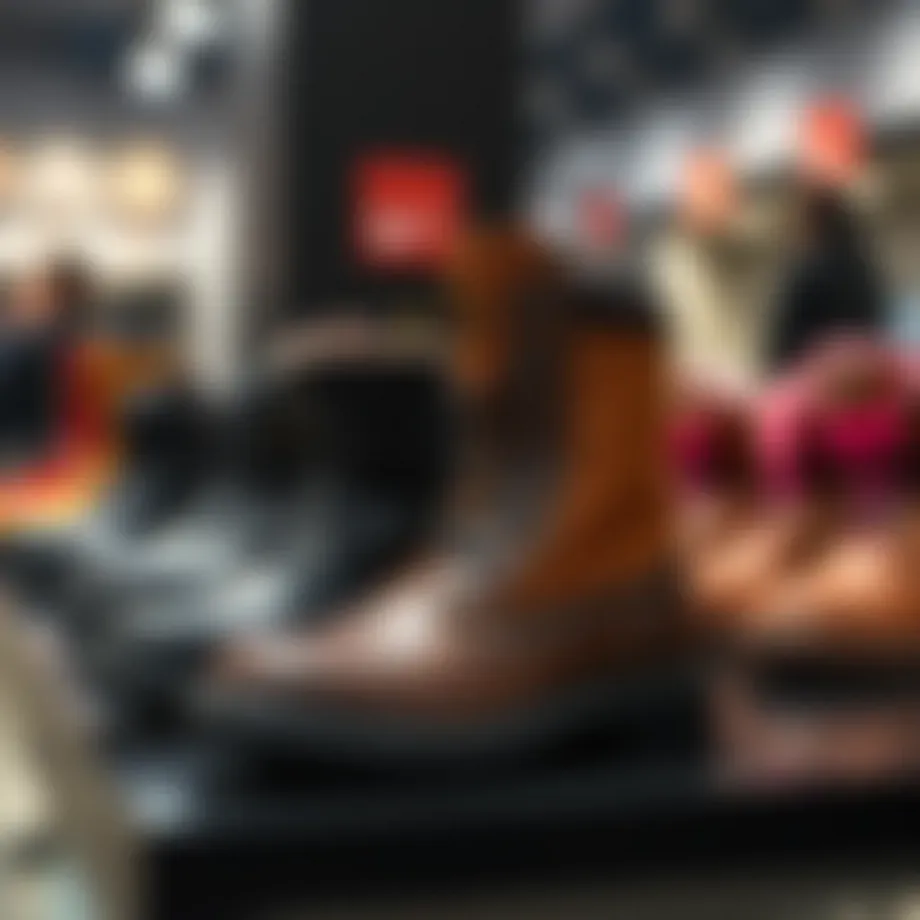 Stylish children's boots on display