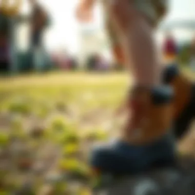 Child wearing Hammer Jack boots during outdoor play