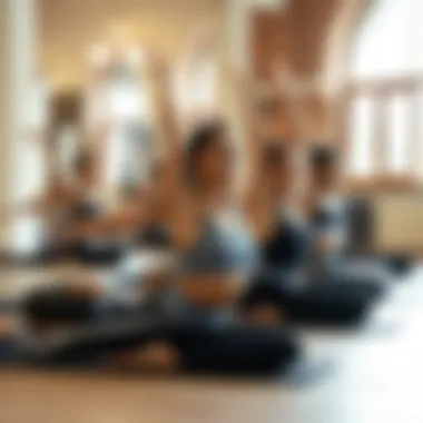 Group of enthusiastic individuals practicing Pilates