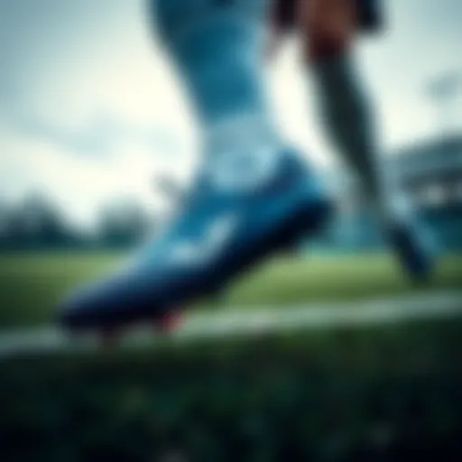 Athlete in Motion with Joma Cleats Dynamic action shot of an athlete wearing Joma cleats on the field