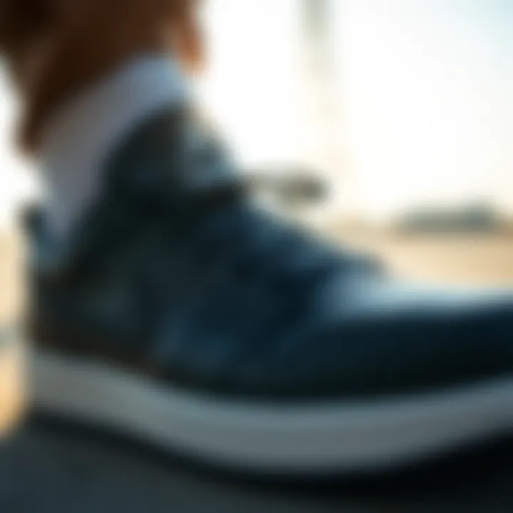 Close-up of Jordan Low shoe highlighting the comfort features and materials used