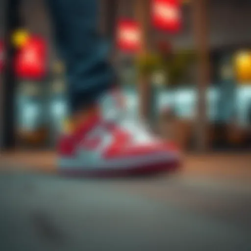 Urban Elegance of Jordan Low Elegant design showcasing the Jordan Low shoes in a stylish urban setting