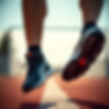 Athlete in Jump Shoes Athlete wearing Jump shoes during activity