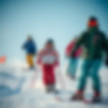 Winter sports enthusiasts enjoying skiing