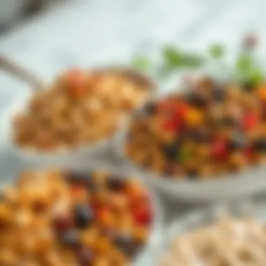 Close-up of whole grains and legumes in bowls