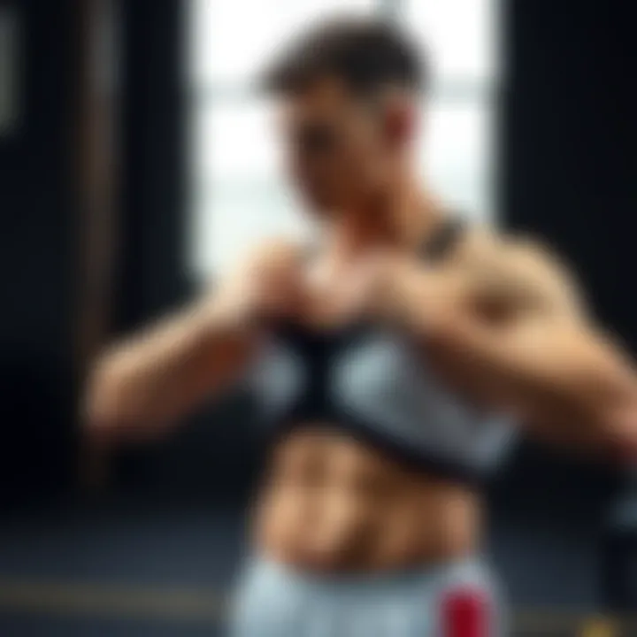 Demonstrating Proper Krampon Fitting An athlete demonstrating proper krampon fitting techniques.