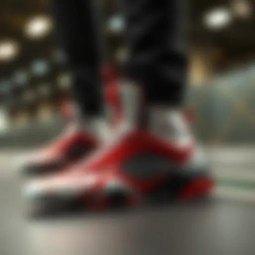 Dynamic view of motorsport shoes showcasing advanced design for performance