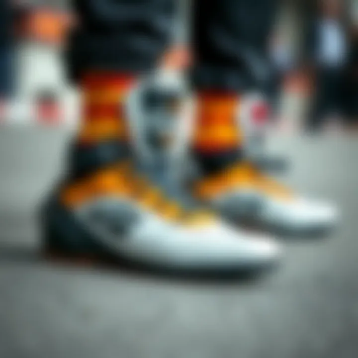 Close-up of motorsport shoes highlighting technical specifications