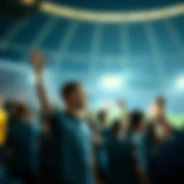 Exciting match atmosphere highlighting the energy and enthusiasm of players